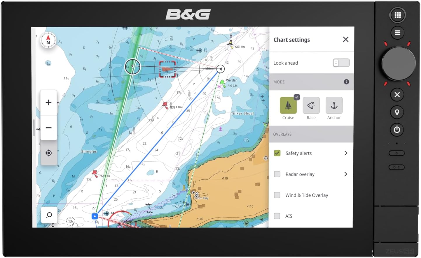 B&G Zeus SR Chartplotters with SolarMAX HD Display and C-MAP Discover X North America Chart Card