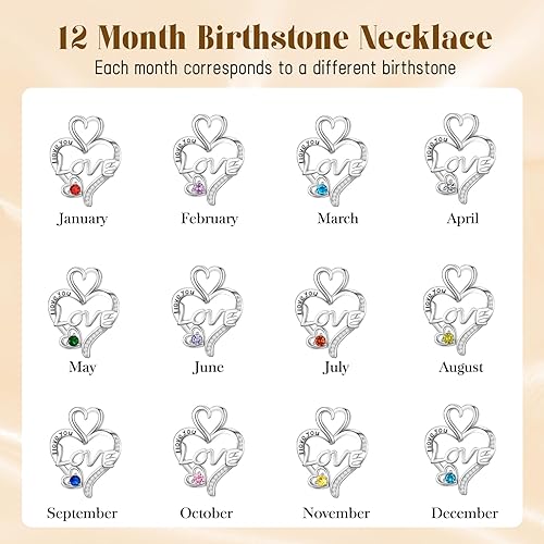 Miniatura 4 de Collar con colgante de corazón para mujer, regalo para novia, esposa, regalo de cumpleaños para esposa, mamá, ella, mujer, joyería con la frase "I