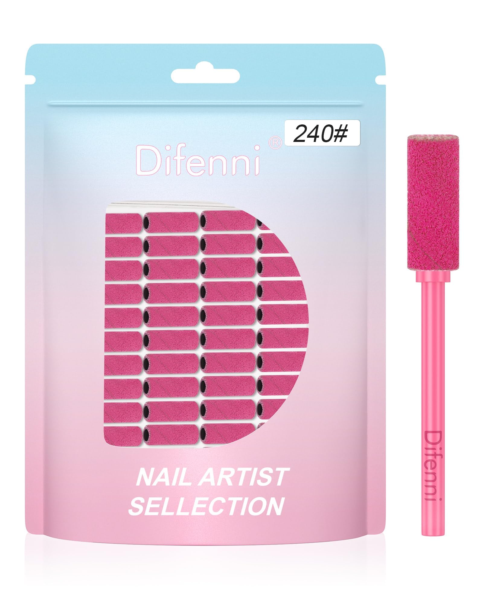 Sanding Bands for Nail Drill 100 Pcs Small Sanding Bands, 240 Extreme Fine Grit with 3.1MM Mandrel Bit for Acrylic Nail Gel Manicure,Rose red 1