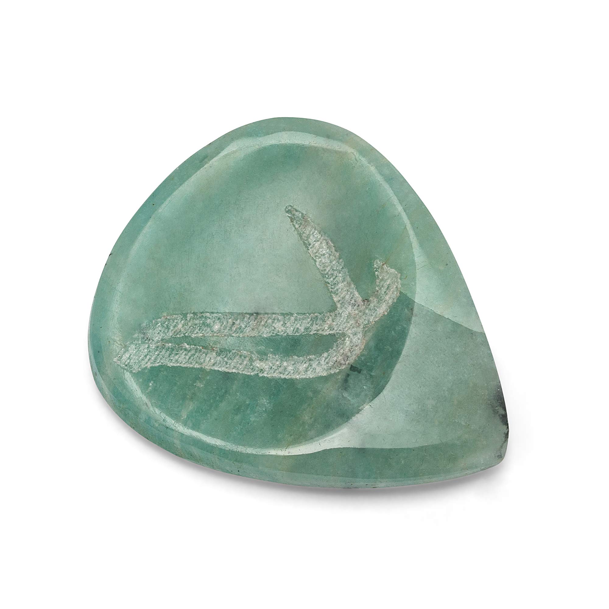 Plettro artigianale in pietra rara per chitarra con impronta anatomica (Picks Rare Stones – Amazonite)