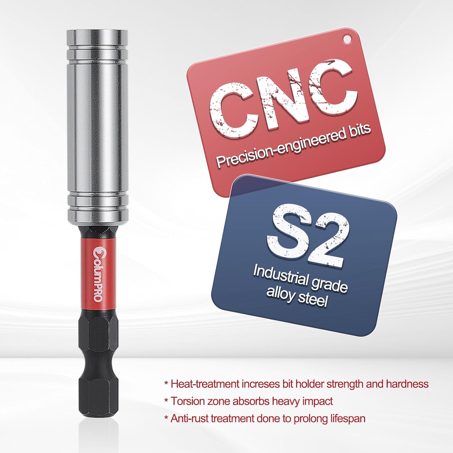 3PCS 1/4" Strong Magnetic Impact Bit Holder, Black Series, Upgraded Magnetic Drill Bit Extension for Impact Driver, Cordless Drill, 1/4" Hex Shank Premium S2 Steel