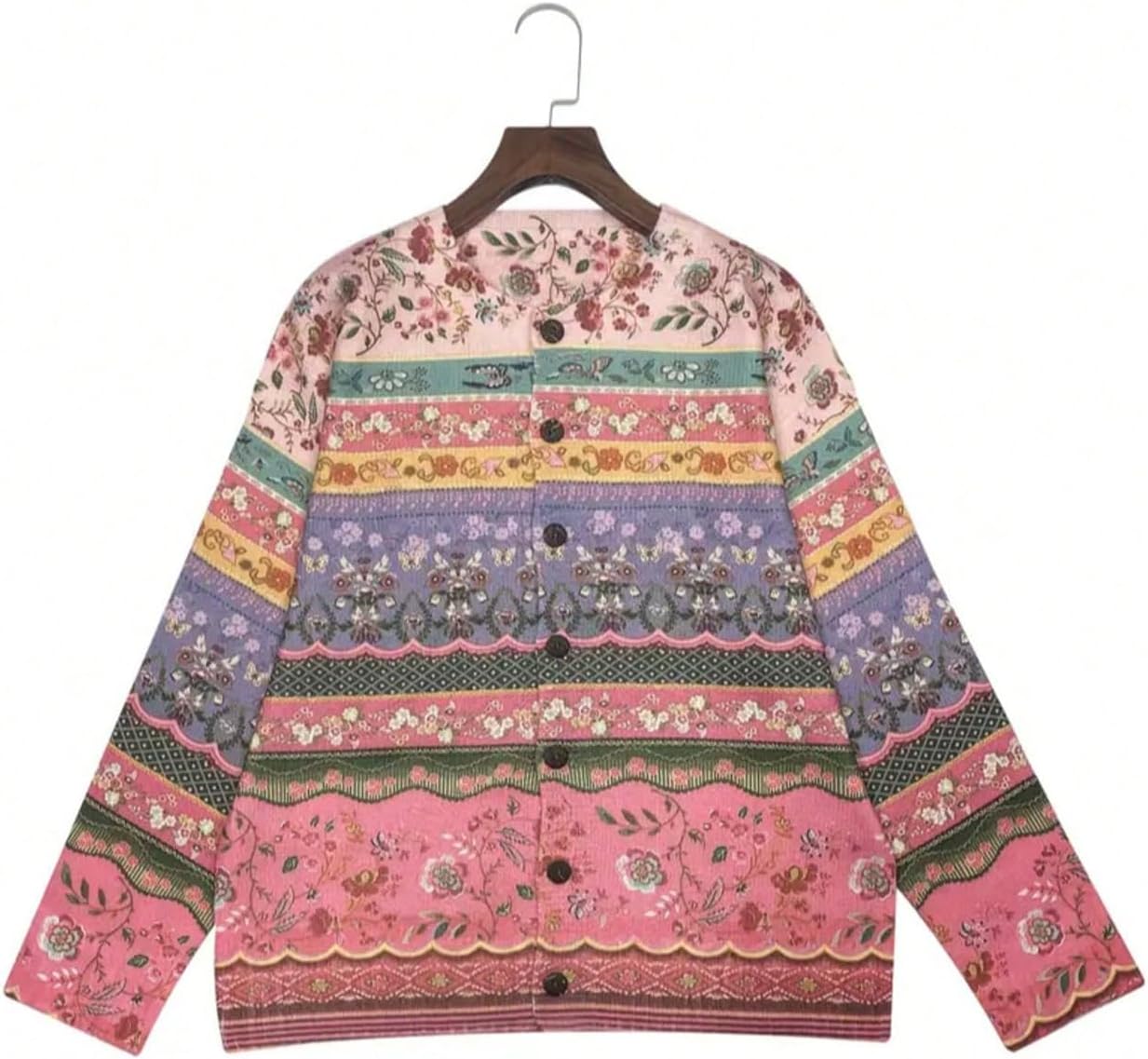 GORGLITTER Women's Floral Button Down Cardigan Sweaters Trendy Long Sleeve Boho Lightweight Fall Outfits - Image 5