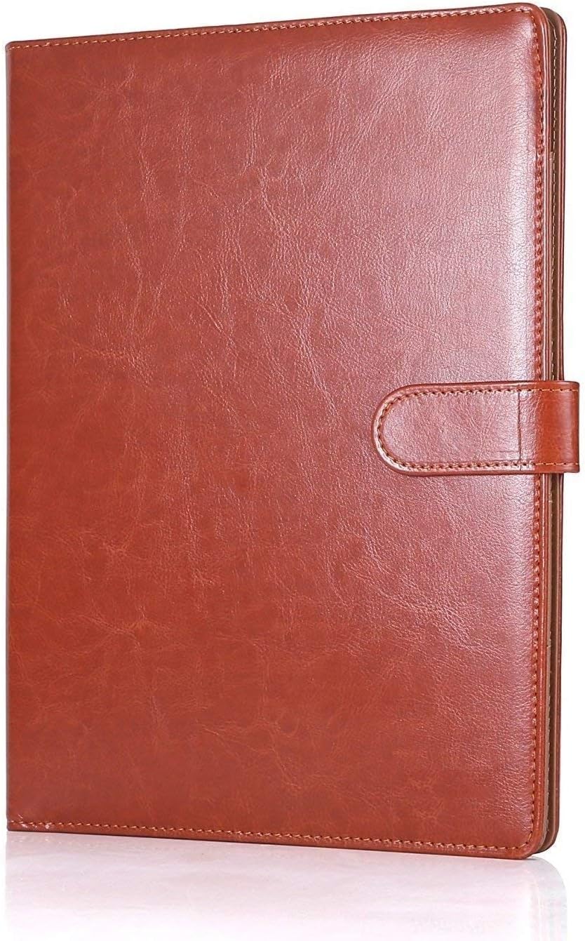 Bundle:Clipboard Folder Padfolio Clipboard(Brown), Writing Portfolio Faux Leather Clipboard with Cover Including Legal Pad with Date on Top,"8.5 x 11",20 Sheets, 12 Pack