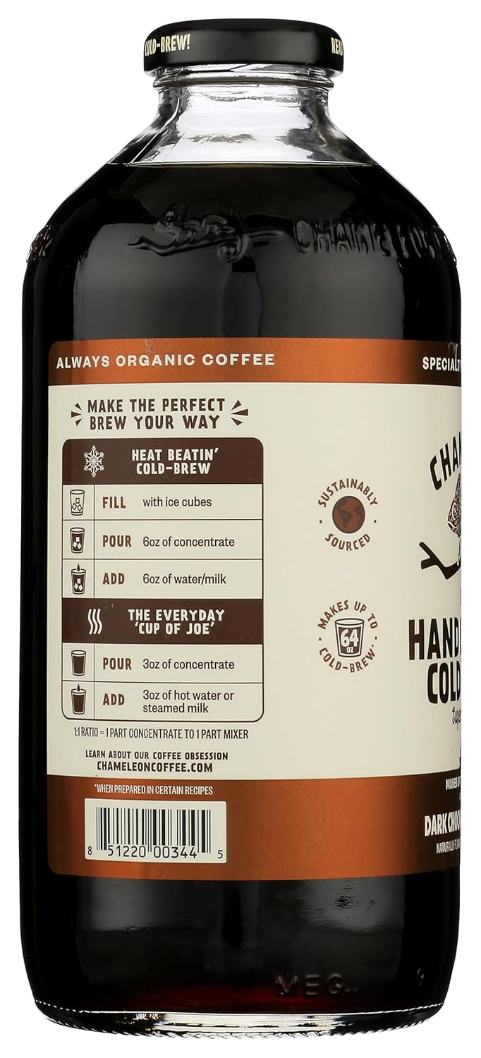 Chameleon Organic Mocha Cold Brew Coffee Concentrate, 32 oz