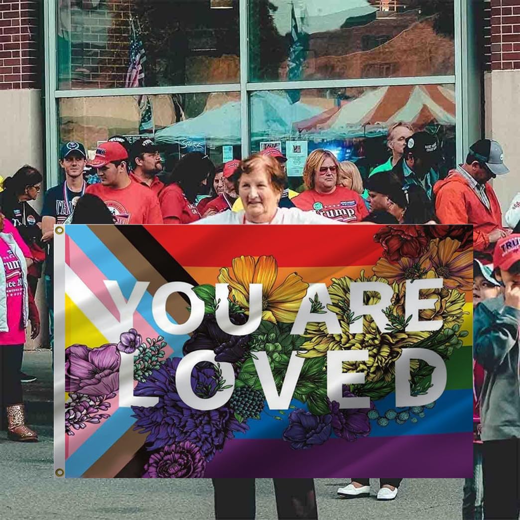 Pride Regenbogen-Flagge – LGBT-Banner 9x152 Cm, Polyester, Mit Messingösen Für Outdoor (Love Is Love)