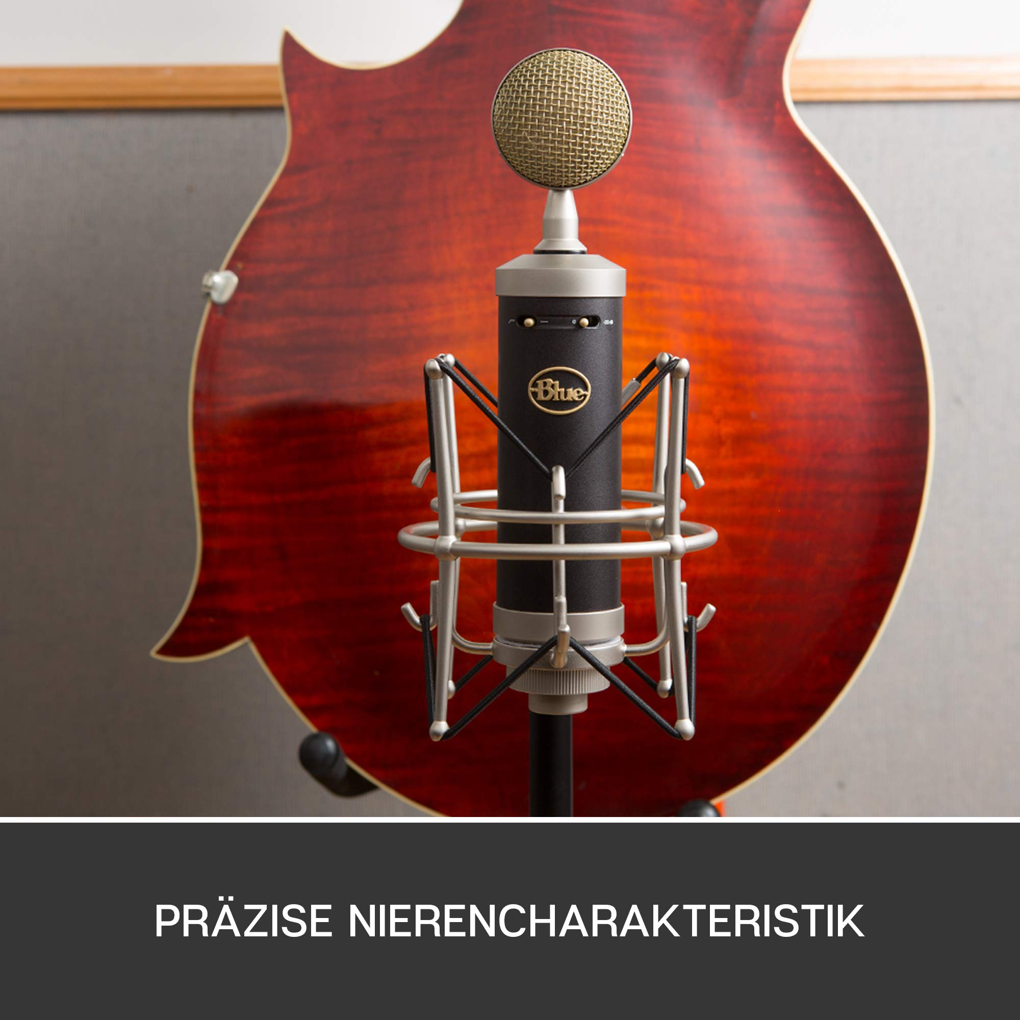 Blue Baby Bottle SL XLR Kondensatormikrofon für Aufnahmen und Streaming, mit Großmembrankapsel, Holzbox zur Aufbewahrung und Spinne zum Aufstellen - Schwarz