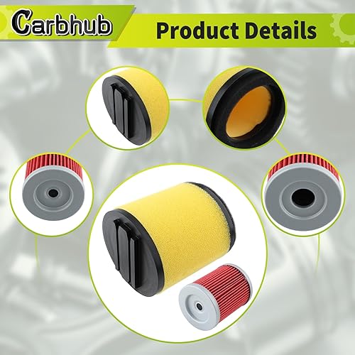 Miniatura 6 de Carbhub Kit de filtro de aceite de filtro de aire para Arctic Cat 250 2x4 4x4 Arctic Cat 300 2x4 4x4 Reemplazo para 0470-421, 0470-355