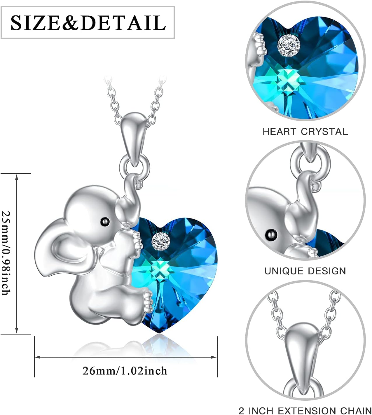 925 Sterling Silver Animal Necklace Elephant/Hummingbird/Horse/Cat/Dog/Fox/Owl Pendant Animal Jewelry Gift for Women - Image 2