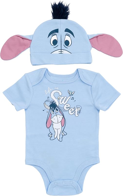 Disney Cosplay - Conjunto de mono y gorro para bebé, tallas de recién nacido a bebé (recién nacido - 24 meses)