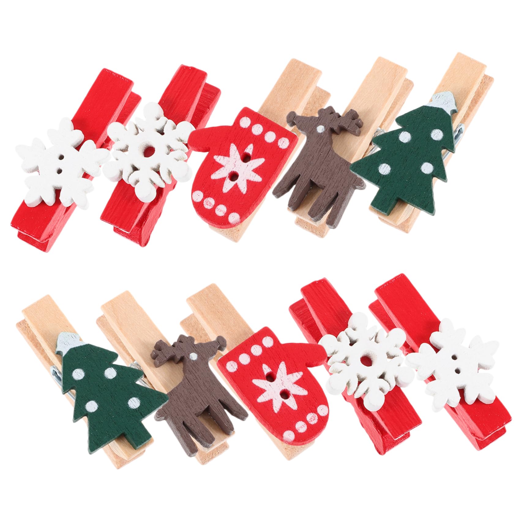 Alipis 500 STK Cartoon-Fotoclips Weihnachts-Memo-Clips Schneeflocken-Fotoclips Dekorative Fotoclips weihnachtsbasteln Weihnachts basteln kleine Fotoklammern Mini-Weihnachtsholzclips Eisen