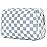 Narwey Checkered Makeup Bag Travel Cosmetic Bag Organizer Toiletry Bag Make Up Bags with Compartments for Women Girls((Large, Sky Blue Checkerboard)
