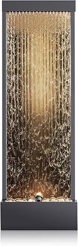 Miniatura 9 de Alpine MLT100Espejo Cascada con piedras decorativas y luz color Bronce Ecléctico Marrón