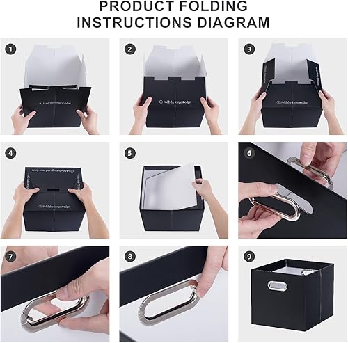 Vista 16 de Oterri - Organizador de archivos, caja de almacenamiento pequeña, organizador de cartón, caja plegable para colgar carpetas, tamaño carta