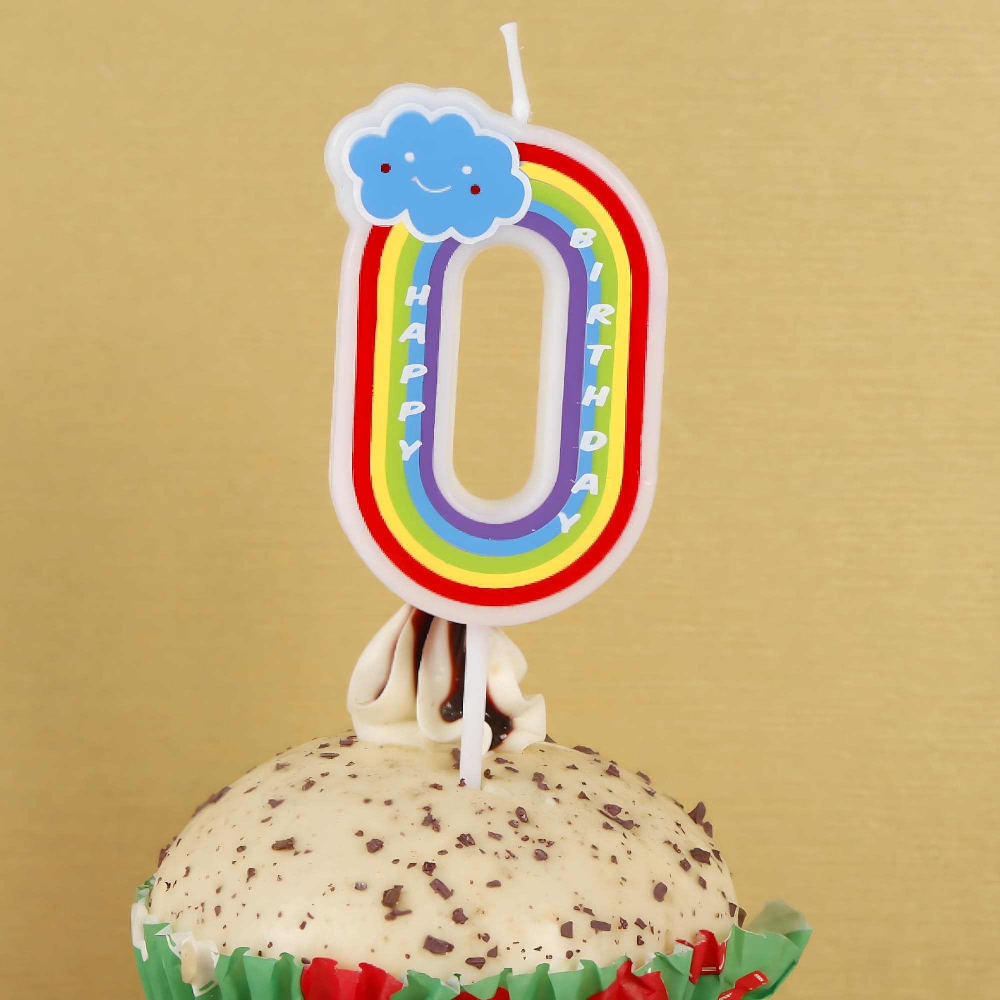 Juzfun Birthday Candles for Kids Number 0 Unicorn Party Cake Topper Decoration Anniversary Size - Height 5 CM x Width 3 CM