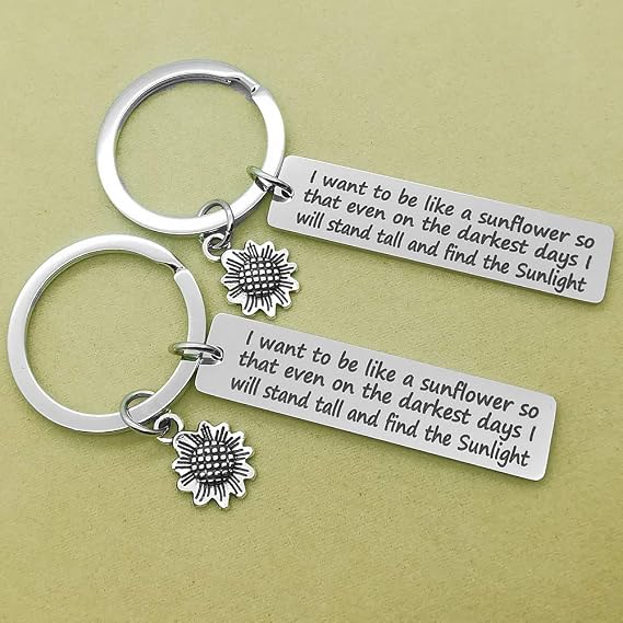 2pcs Inspirational Gift I Want to be Like a Sunflower So That Even on The Darkest Days I Will Stand Tall and Find The Sunlight Spiritual Gifts for Women
