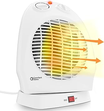 Review Comfort Zone CZ50 Oscillating Electric Portable Heater with Thermostat, White