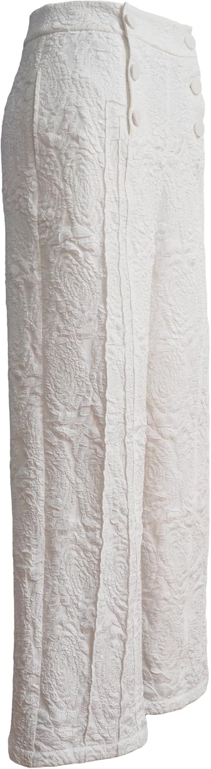 CHIC STAR Womens Embossed Jacquard Pleated Pants