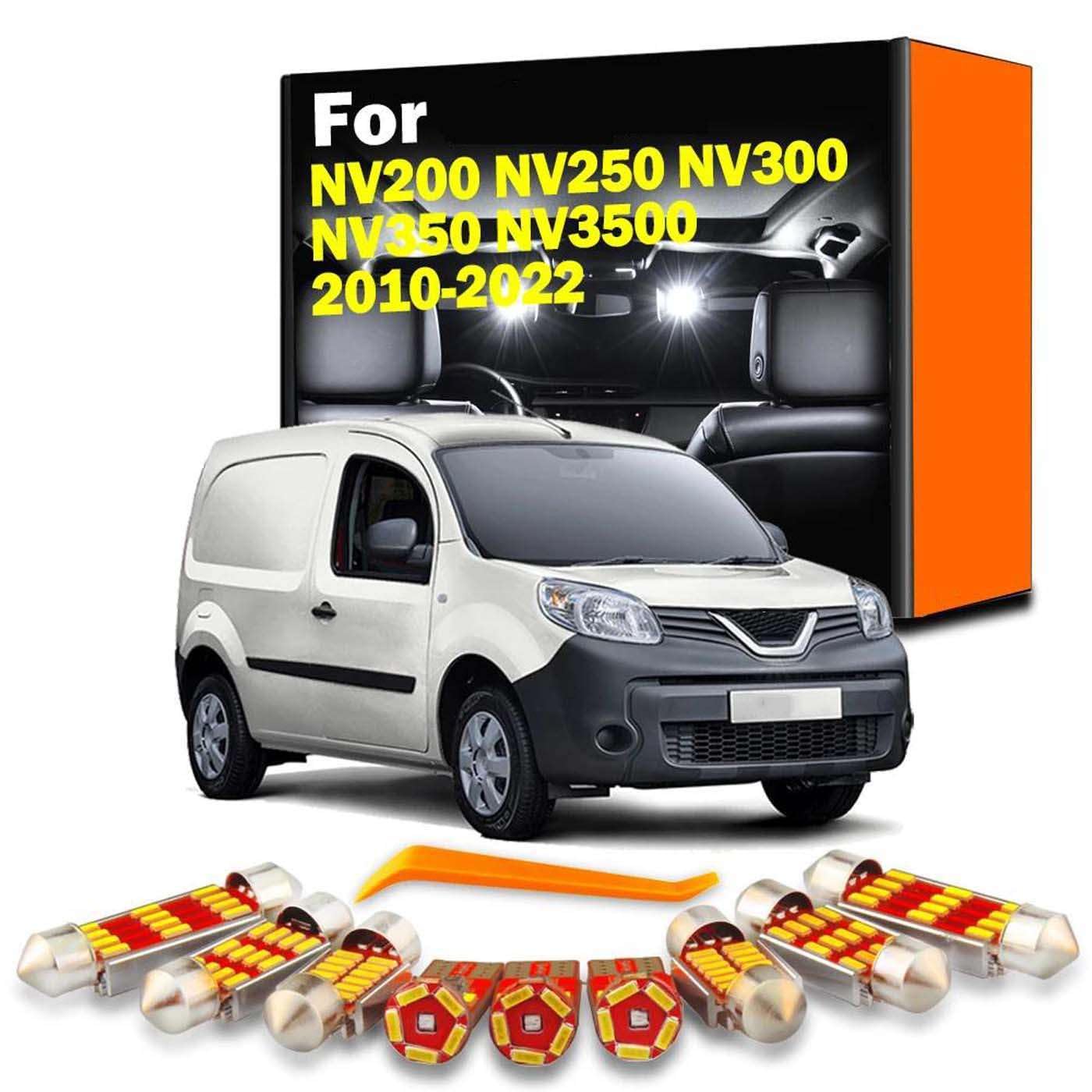 Kit de Luces LED Interiores para Coche, para mapas, Techo y Maletero, para NV200 NV250 NV300 NV350 NV3500 2010-2022 Matrícula