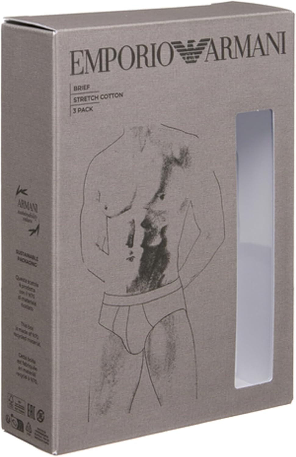 Emporio Armani Colored Basic Pure Cotton 3-Pack Brief Underwear - Image 7