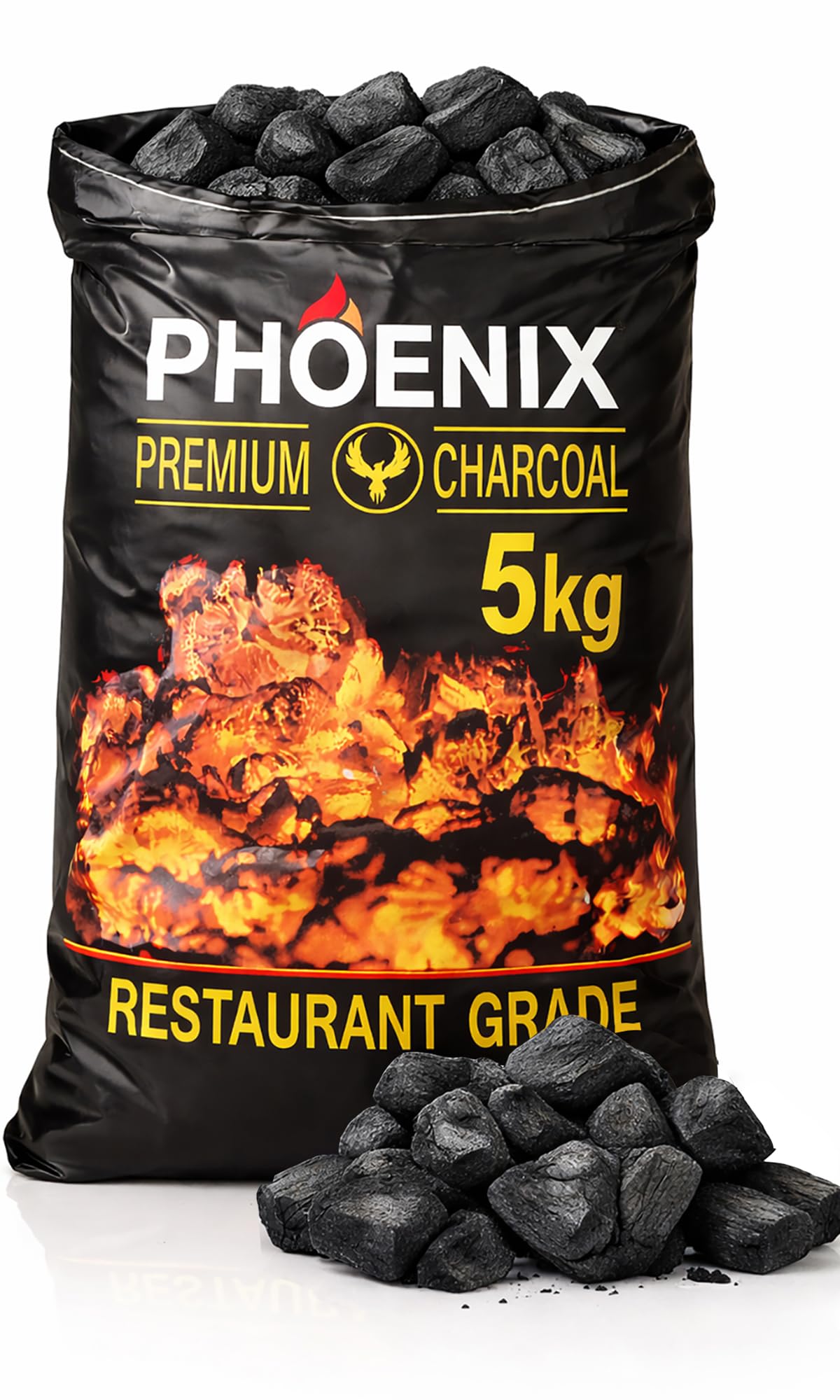 5kg Bag of RESTAURANT GRADE Premium Lumpwood BBQ Charcoal, Larger Pieces, Hotter Longer Burning Namibian BBQ Coal High Temperature Barbecue Charcoal, Professional Grade.