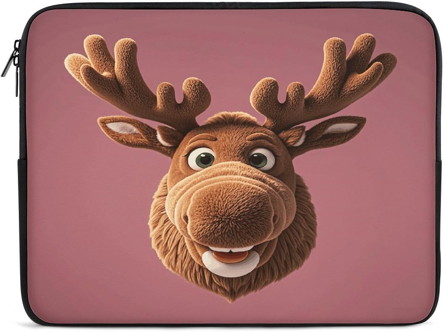 Funny Christmas Moose Head Laptop Sleeve Case 17inch, Shockproof Protective Case, 10-17 Inch Computer Sleeve, Water Resistant Laptop Briefcase for Men Women Compatible with MacBook Air/Notebook/Tablet