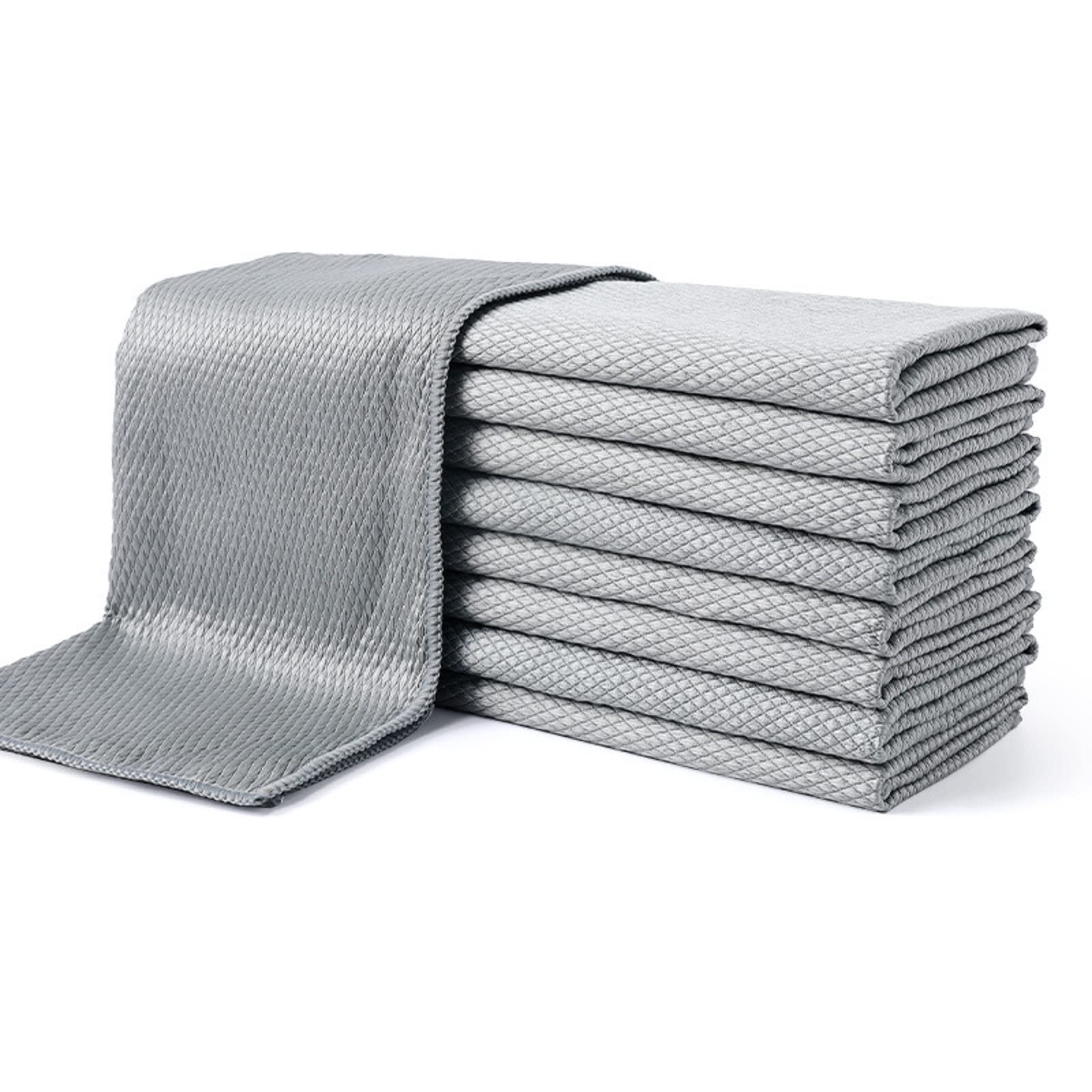 KOLUZ 10Pack Microfibre Glass Cloths, Microfiber Glass Cleaning Cloth, Multi-Purpose Fish Scale Cleaning Cloth, Lint Free Microfibre Cleaning Cloth for Glass, Window, Kitchen, Dish, Car,C,30x60cm