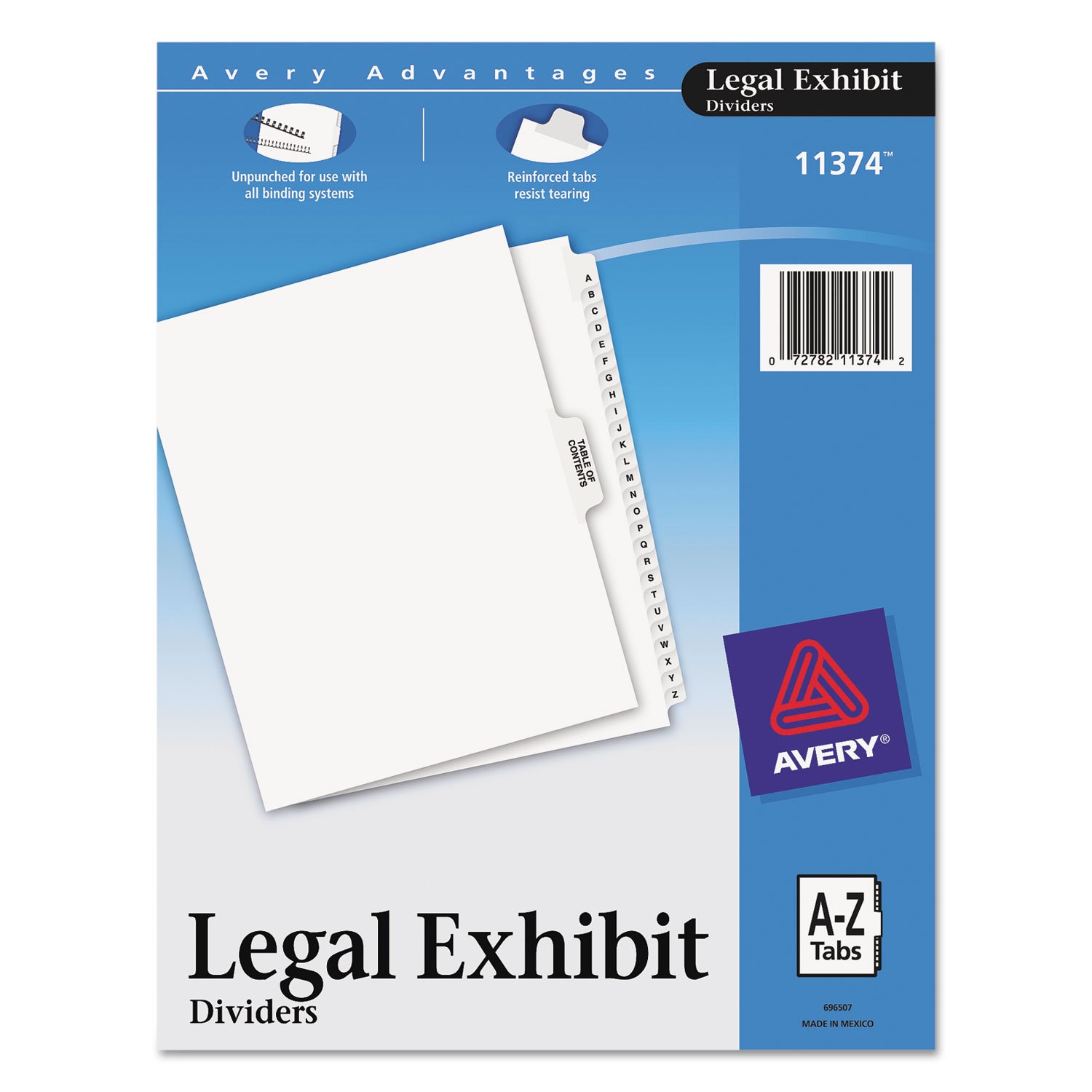 Avery 11374 Legal TOC Dividers, Side Tabs A-Z, Letter Size, White, 27 Tabs/ST