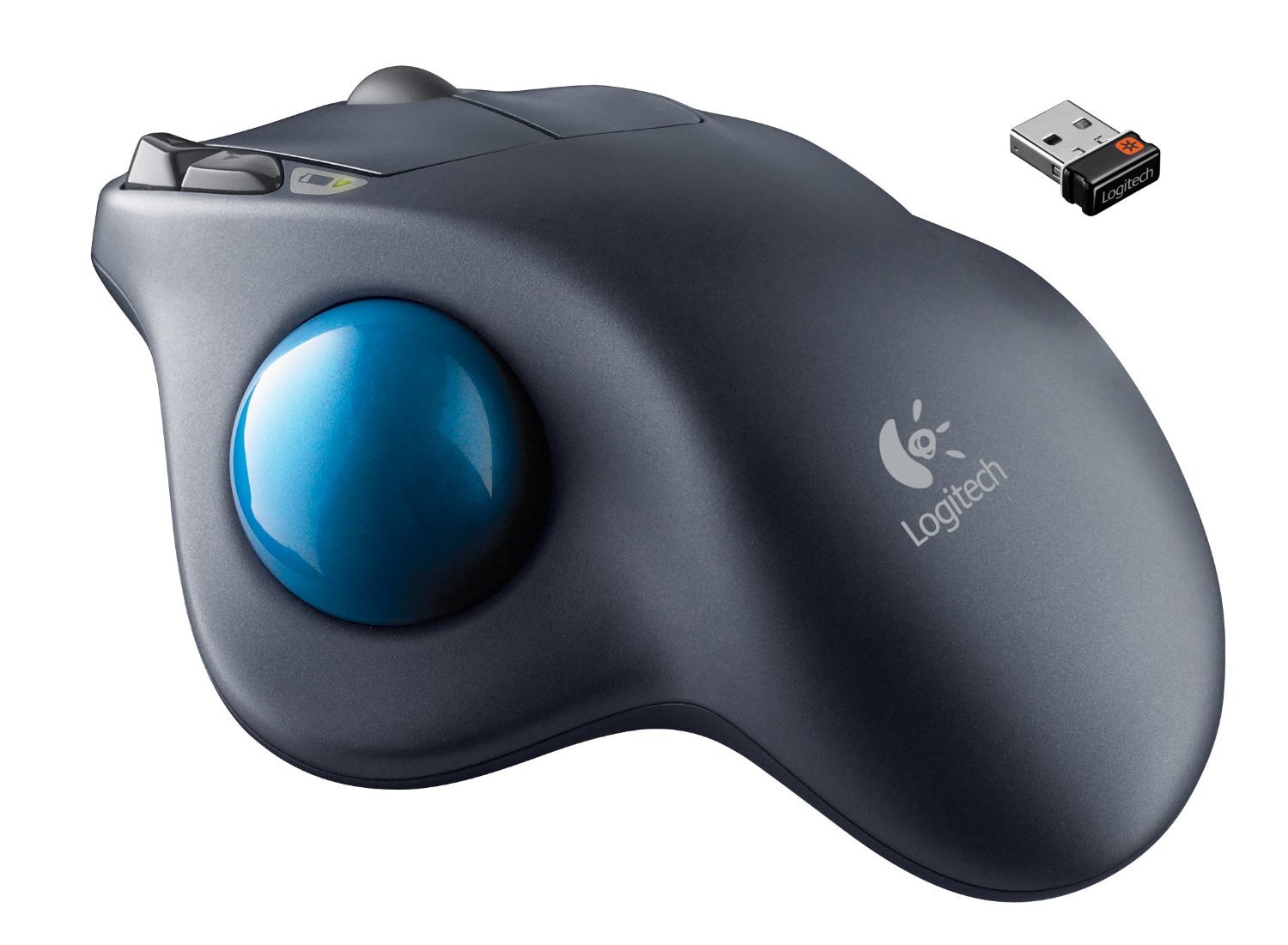 Logitech M570 Trackman Kabellose Ergonomische Trackball-Maus | 2.4 GHz Unifying USB-Empfänger, 18-Monate Akkulaufzeit, 5 Programmierbare Tasten, Scroll-Rad, PC/Mac, Englische Verpackung