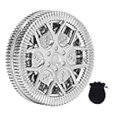 BONKZEBU Stress Relief Slider , Magnetic Push Slider Toy with hub Pattern for Anxiety Relief, Stress Reduction, ADHD, OCD, Autism, Suitable for Home, Office, Travel (Silver)