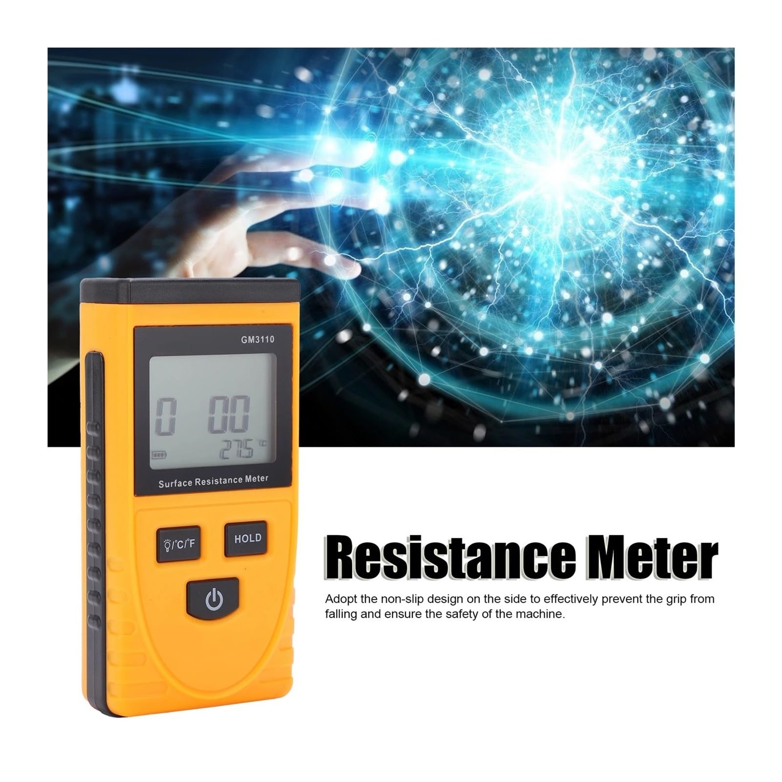 Medidor de Resistencia ABS portátil, Modelo GM3110, for fábricas, Trabajadores de Mantenimiento, Laboratorios y electricistas.