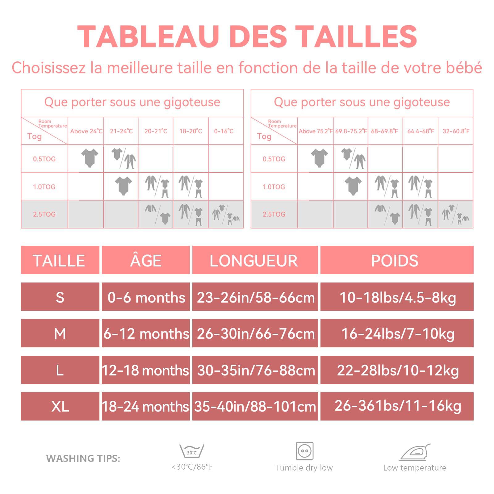 Gigoteuse pour bébé 1.0 Tog, lot de 2, en rayonne ultra douce fabriquée à partir de bambou, sac de couchage en fibre de bambou biologique pour bébé, idéal pour toutes les saisons(Rose,M)