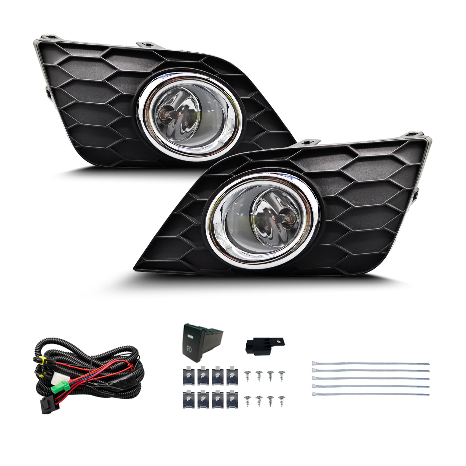 Fog Lights Compatible with 1999-2002 Chevy Silverado 1500 2500/2001 2002 Silverado 1500HD 2500HD 3500/2000-2006 Tahoe Suburban 1500 2500(Clear Lens) — view 37