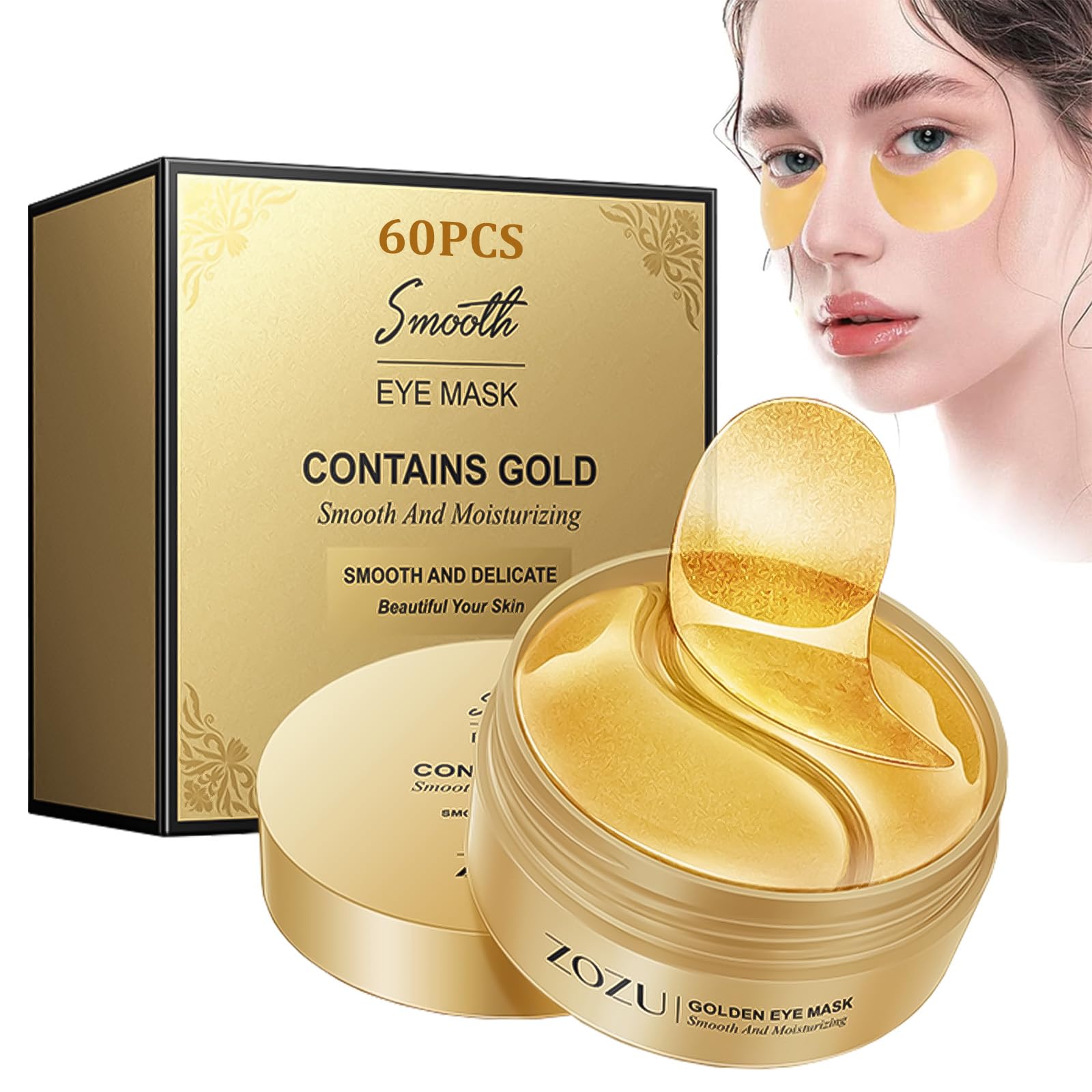 60 Piezas Parches Ojeras, Parches Ojos Máscara Parches Antiojeras y Bolsas Parches para Los Ojos con Colágeno y áCido Hialurónico Parches Ojos Bolsas y Ojeras para Las Arrugas
