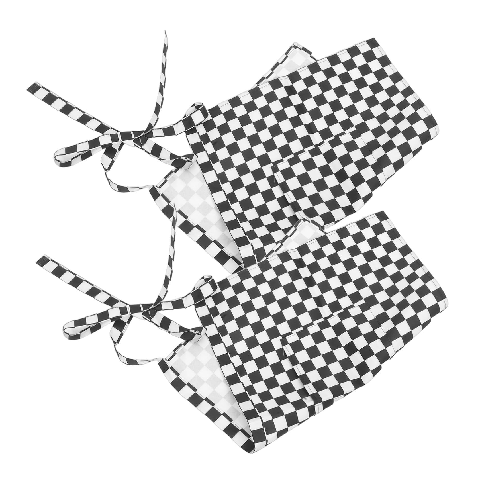 ABOOFAN 10 Piezas Delantales de Cintura para Camareras con Media Diseño Cuadros y Negro y Ajustado para Restaurante y Catering