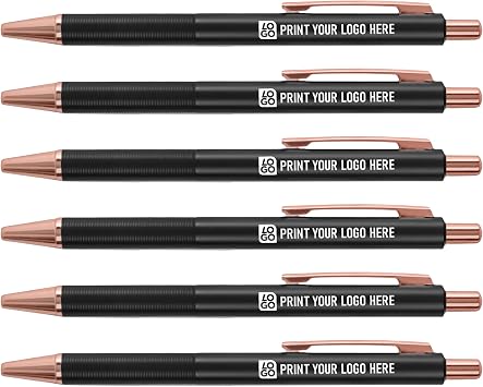 USMG Elite Harlow Metal Pens Sleek Smooth Writing Instruments Custom Imprinted for Branding, Corporate Gifts, and Professional Use Black, QTY 12
