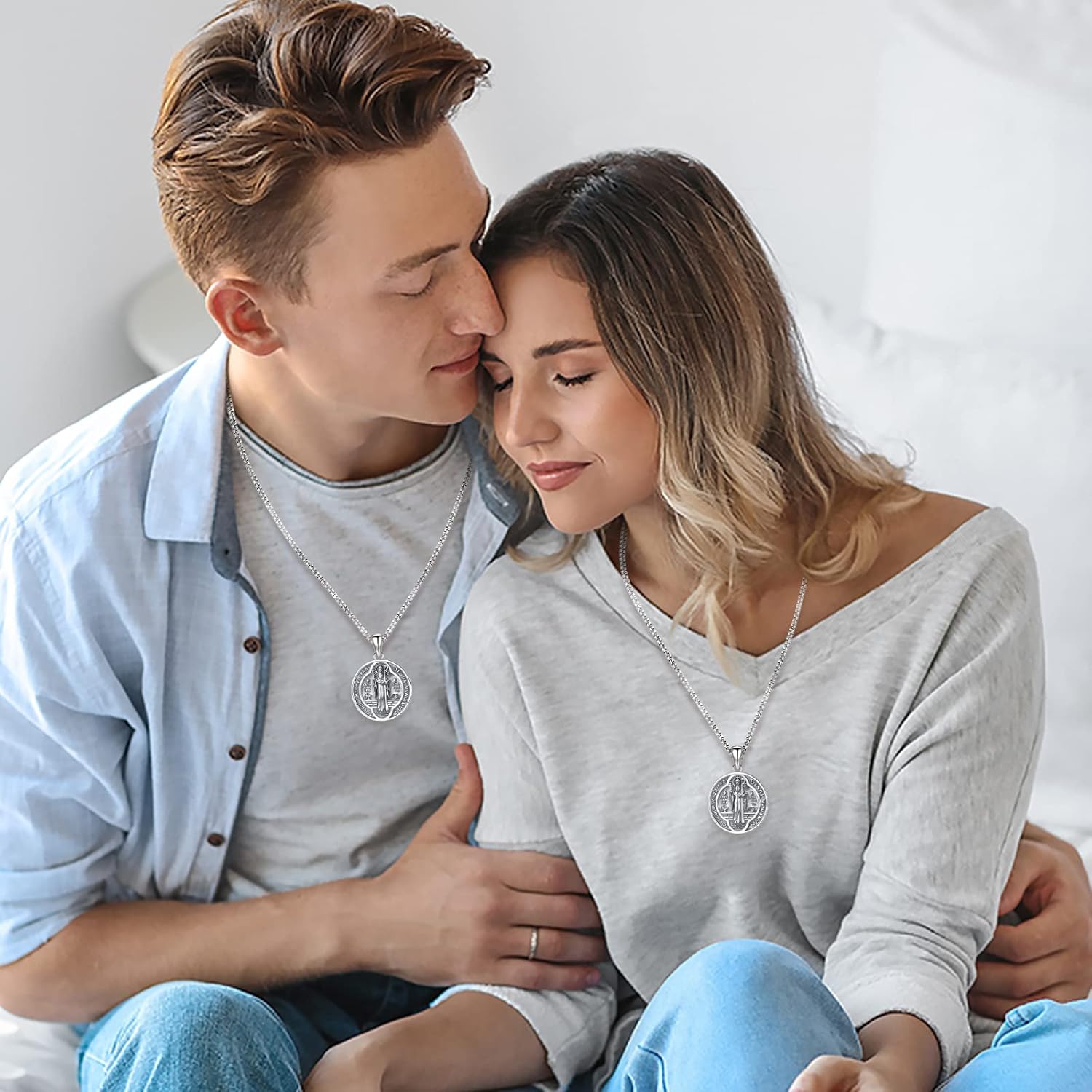 Eusense Saint Necklace Sterling Silver 925 Protection Jewelry for Men Women Patron St Medals Amulet Pendant - Image 9