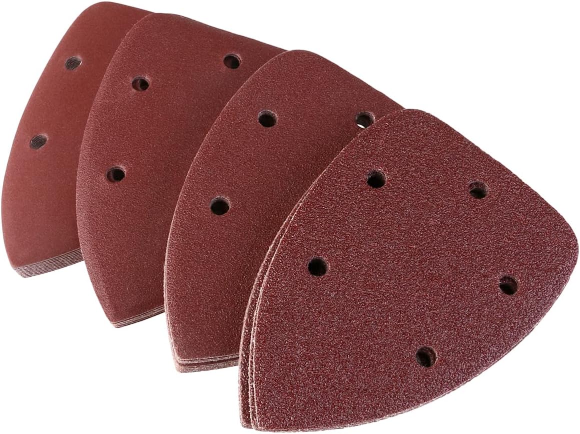 Lurrose Mouse Detail Sander Sandpaper Sanding Paper 40Pcs Each Assorted 40/80/ 120/240 Grits Hook Loop Sanding Sheets for Detail Sander