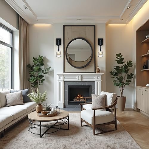 Miniatura 9 de Joyunleo Raindrop Wall Sconces, Black Wall Sconces Modern Bathroom Lights, Sconces Wall Lighting with Clear Glass, Wall Mounted Light Wall Lamp for