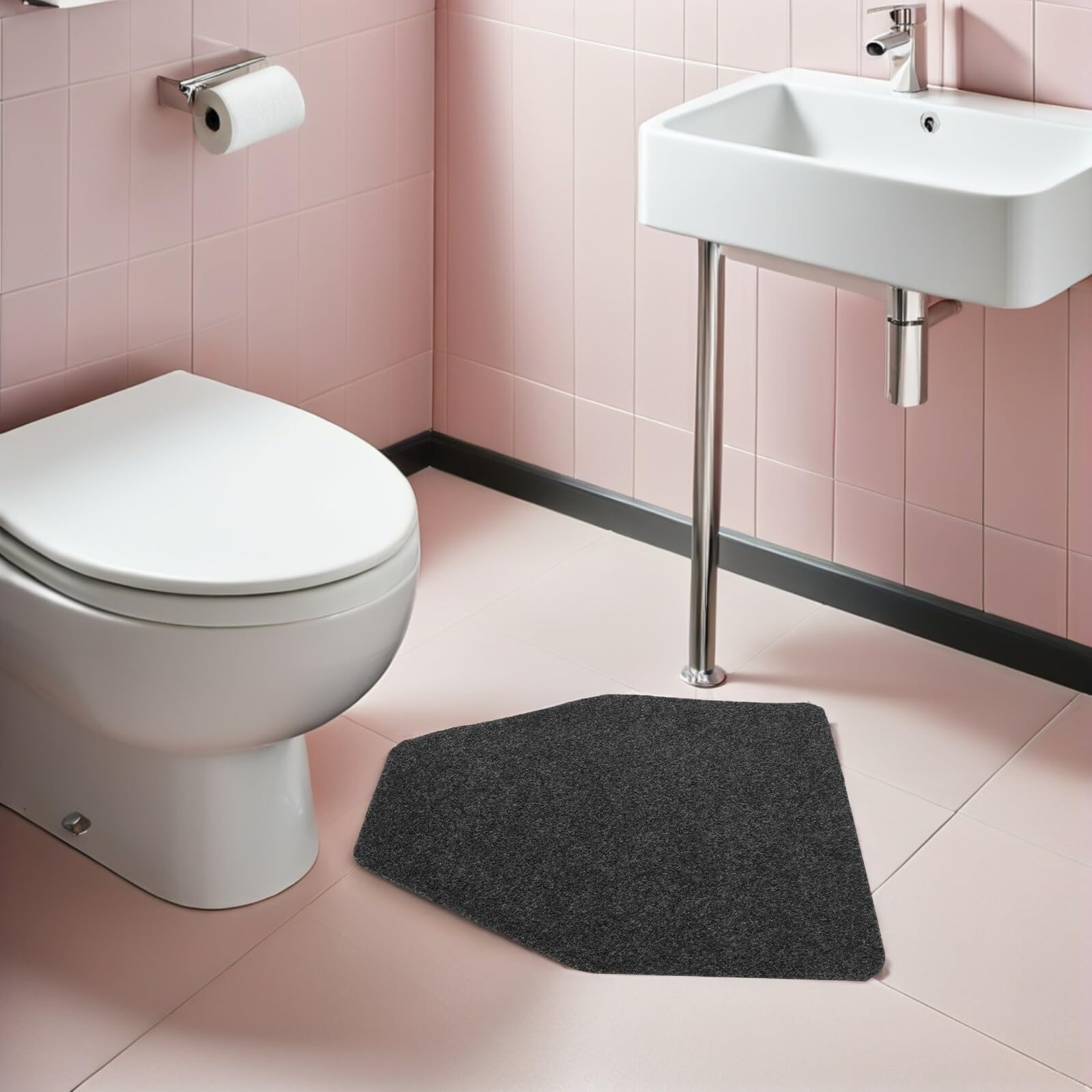 Urinal-Fußmatten für Herren, rutschfest, geruchsresistent, waschbar, Polyester, für Zuhause, verbesserte Hygiene, 6 Stück