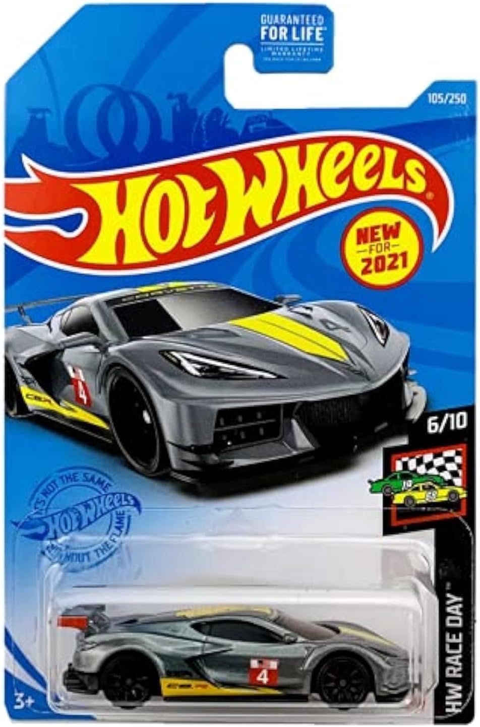 DieCast Hotwheels Corvette C8 R, HW Race Day 6/10 [Gray] 105/250