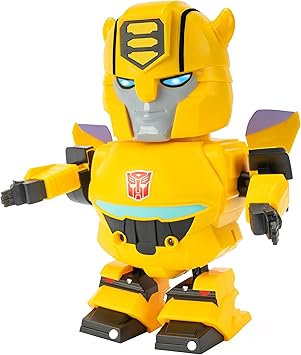 World Tech Toys Transformers Bumblebee LED Dancing Robot with Sound & Music Gesture Control, LightUp Transformer Toy for Kids 6+