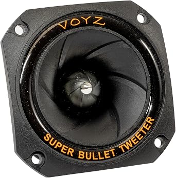 VOYZ 400 Watt 3.5 Piezo Super Horn Tweeters Aluminum Diaphragm 4-8 ohms - Black Housing with Capacitor 1 Pair (2pcs) (PET-1943)