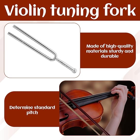 A440 Tuning Fork Set,4pcs 440hz Tuning Forks for Guitar/Violin,A 440 Hz Violin Guitar Tuner,A440 Hz Tuning Fork,Professional Musical Standard Instruments Violin Guitar Tuner Device,Silvery Tuning Fork