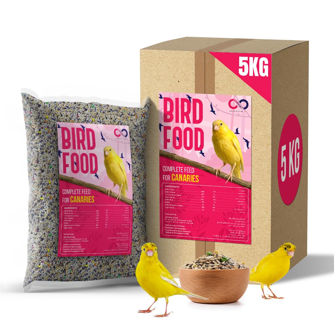 Sponsored Ad – 5kgs Premium Bird Feed for Canaries – Millet White, Yellow, Canary Grass Seed, Oats Peeled, Maize, Niger Seed – Ideal Bird Food for Healthy Diet