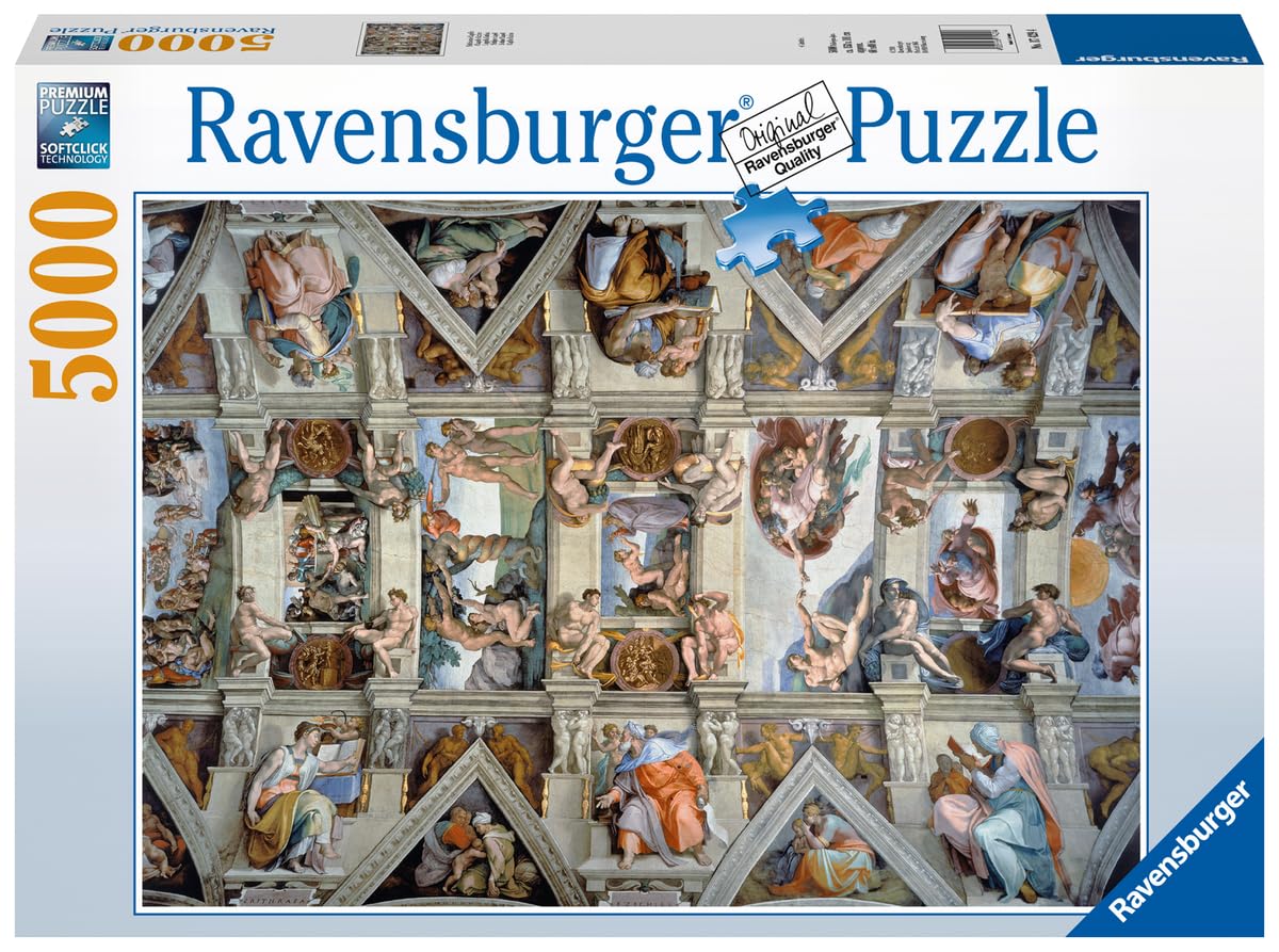 Ravensburger - Puzzle Adulte - Puzzle 5000 pièces - Chapelle Sixtine - Adultes et Enfants à partir de 14 Ans - Puzzle de qualité supérieure fabriqué en Europe - Art & Culture - 17429