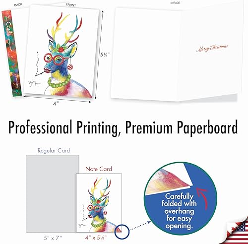 Miniatura 6 de The Best Card Company Paquete variado de 10 tarjetas de felicitación de Navidad con sobres, surtido navideño de humor para hombres y mujeres (10