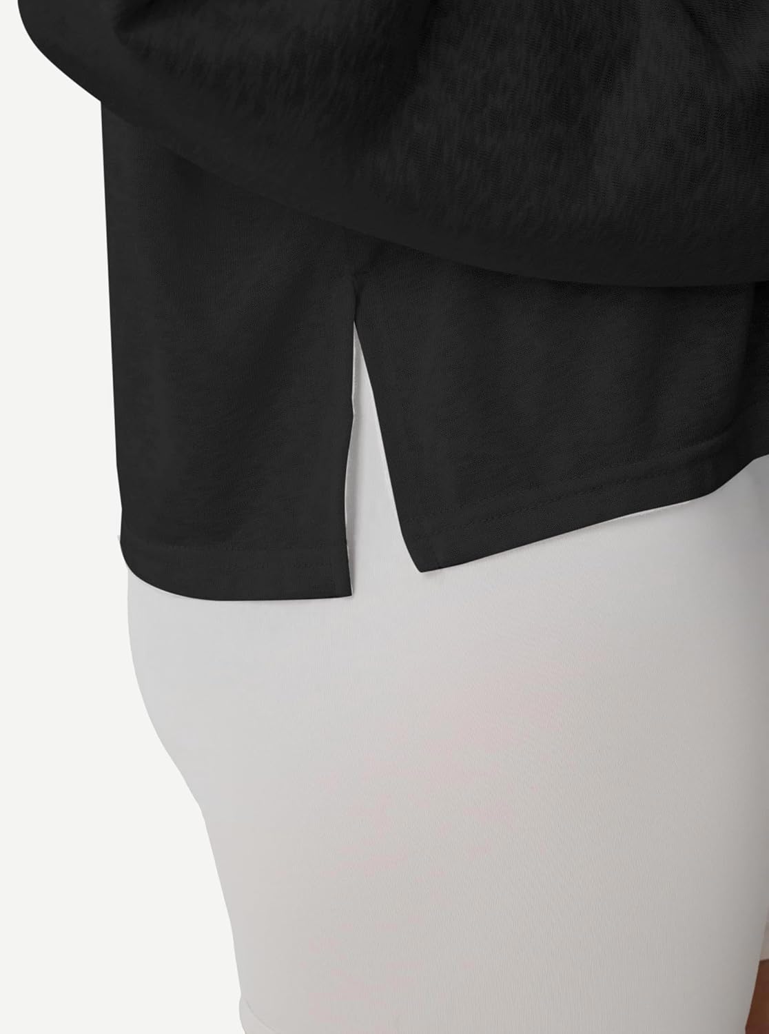 Hilinker Women's Sheer Off The Shoulder Tops Mesh Workout Sexy Long Sleeve T Shirt - Image 5