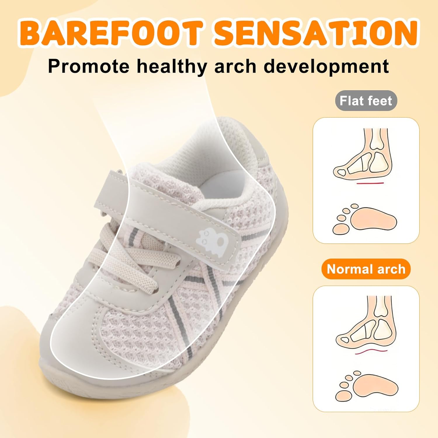 Besroad Toddler Shoes Baby Boys Girls First Walking Shoes Barefoot Infant Sneakers Non-Slip Sole Tennis Shoe - Image 5