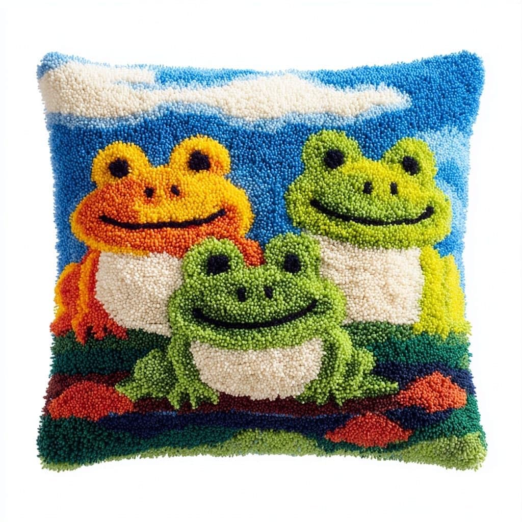 Henypt Latch Hook Cushion Kits Frog