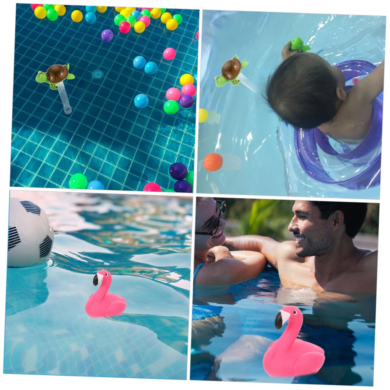 POPETPOP 3 Set Termometro Galleggiante Per Interni/esterni - Termometro Spa Preciso Per Vasca Idromassaggio Piscina Bagno Stagno Acquario Senza Maniglia 2 Pezzi * 3